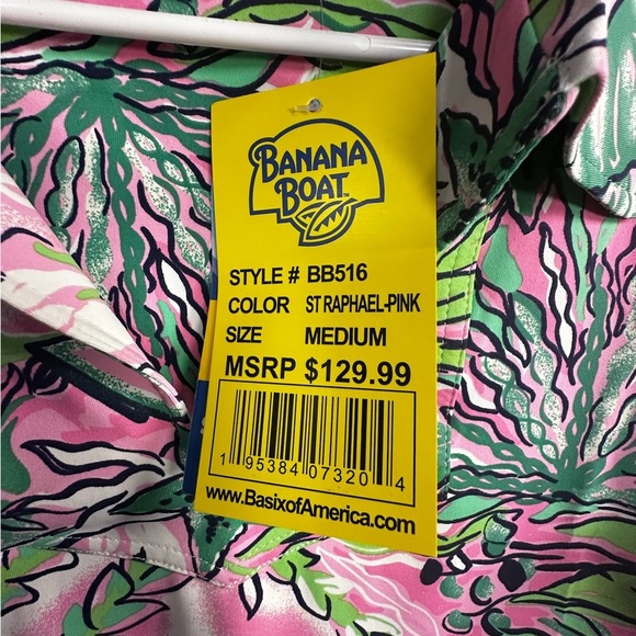 Banana Boat UPF 50+ St Raphael-Pink and Green Sundress Coverup - Picture 7 of 10